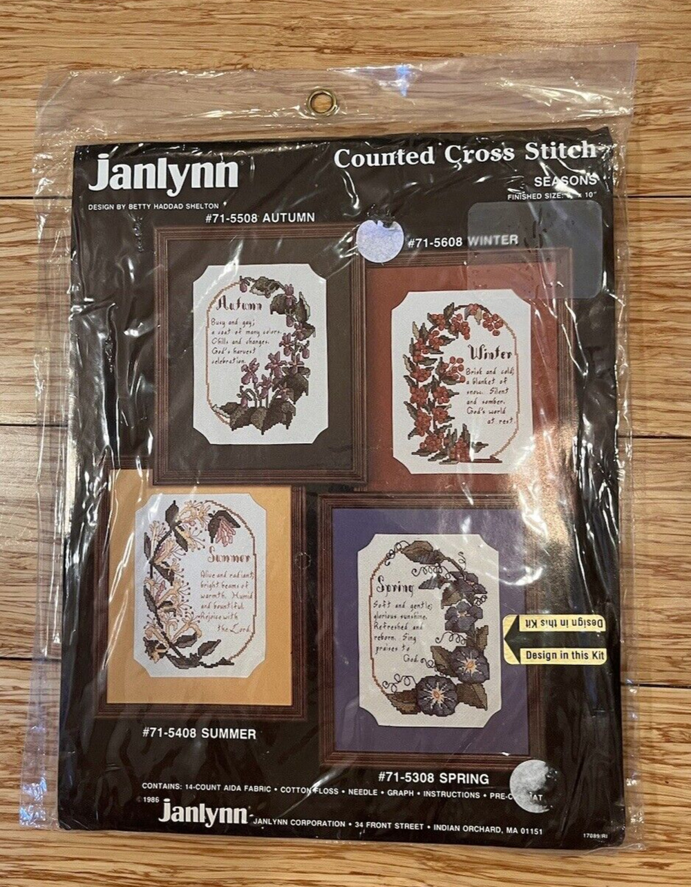 Janlynn Seasons Spring Counted Cross Stitch Kit #71-5308 Vtg 1986 USA NOS